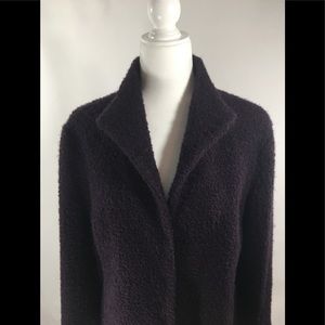 Eileen Fisher Purple Wool Blend Jacket Size L